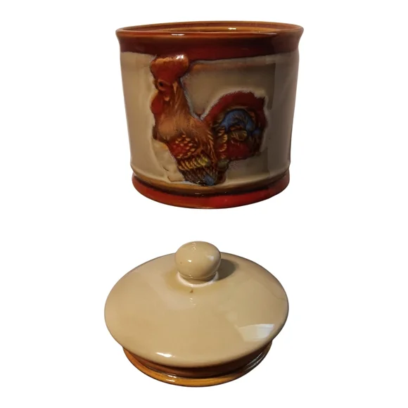 Ceramic Rooster Cannister 5" H - Perfect For Country Kitchen Decor - Picture 5 of 7